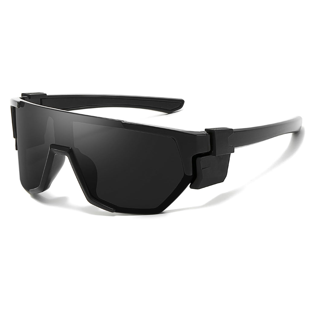 TJUTR ANSI Z87.1 Safety Sunglasses for Men, Polarized Sports Wrap Around Glasses for Work Cycling Fishing, UV400 Protection