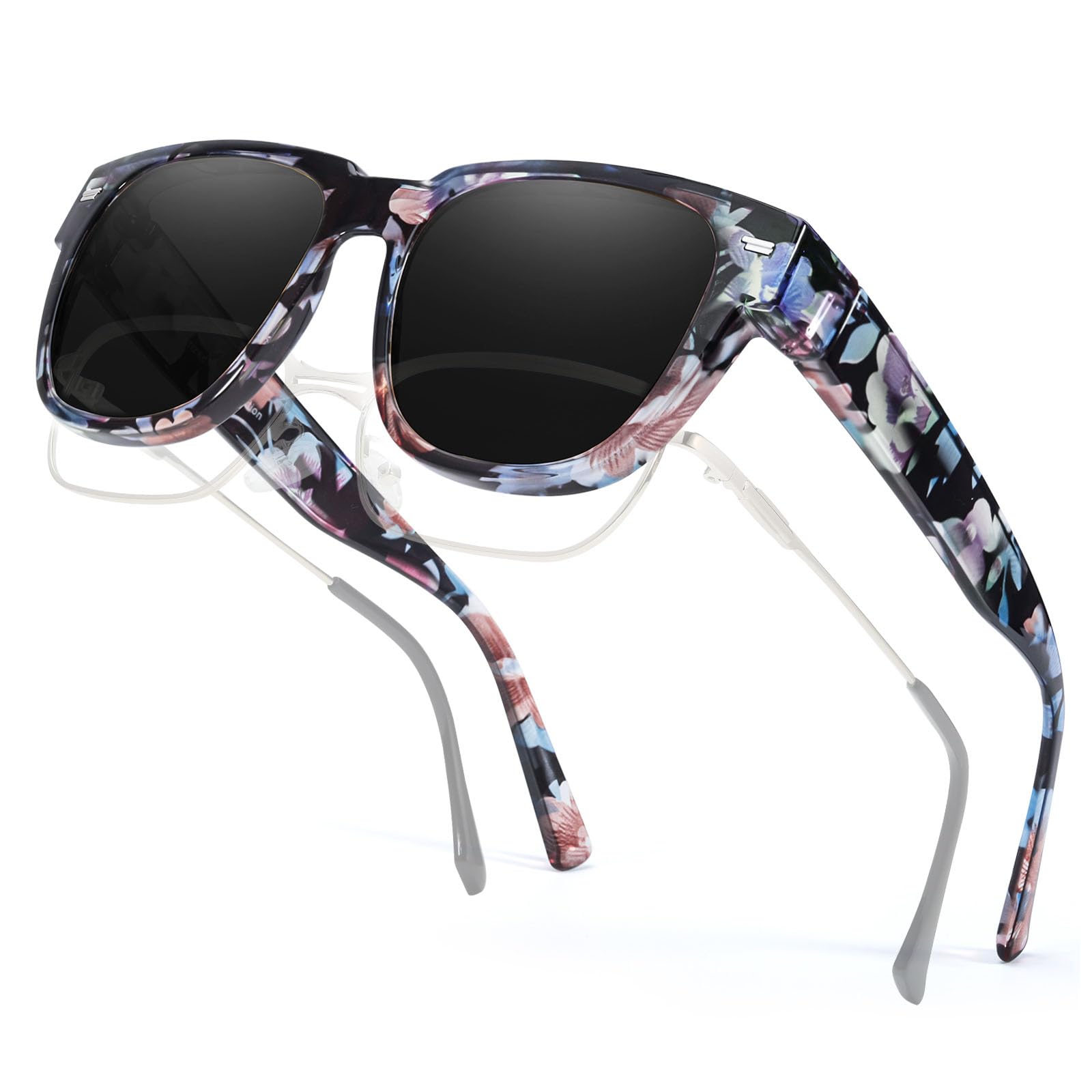 TJUTR Polarized Sunglasses Over Glasses for Men Women, UV Protection Shades Over Prescription Eyeglasses Sun Glasses
