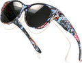 TJUTR Polarized Fit Over Glasses Sunglasses for Women, Trendy Oversized Wrap Around Sun Glasses with UV400 Protection TS2611